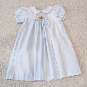 Southern Sunshine Thansgiving Smocked Blue Check Dress